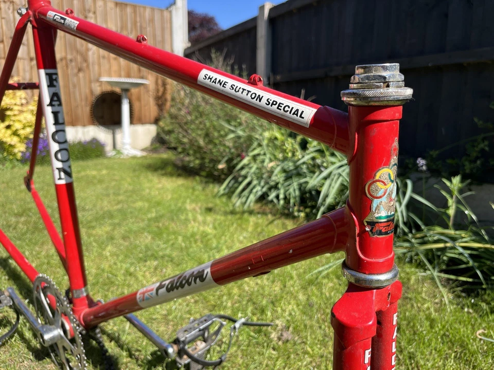 Cuadro de bicicleta clásico Falcon Racing Racer de colección proyecto piezas upcycle Foto 2 de 4