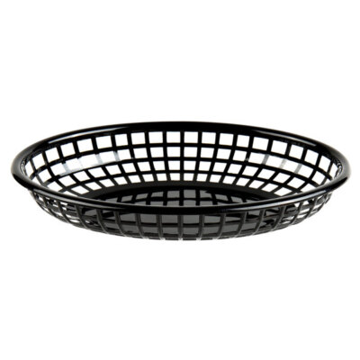 Choice 9 1/4x 5 3/4x 1 1/2'' Oval Plastic Fast Food Basket 12/Pack (select color)