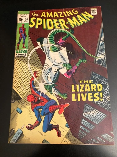 AMAZING SPIDER-MAN #76 (1969) **Lizard Key!** Very Bright & Colorful! (VF+)