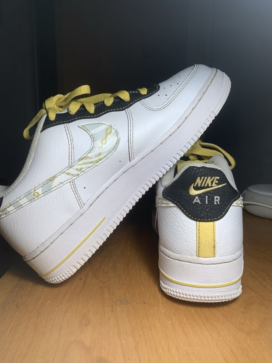 Size 6 - Nike Air Force 1 '07 LV8 Gold Links Zebra Print | eBay