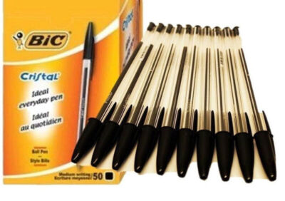 5X BIC CRISTAL Stifte Mittel Kugelschreiber Original Kristall Biros In Schwarz, Blau, Rot