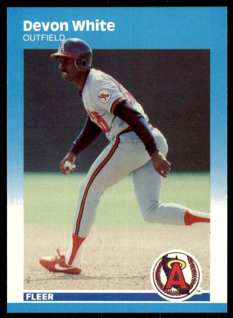 1987 Fleer Update Glossy. Devon White Rookie . California Angels #U 123