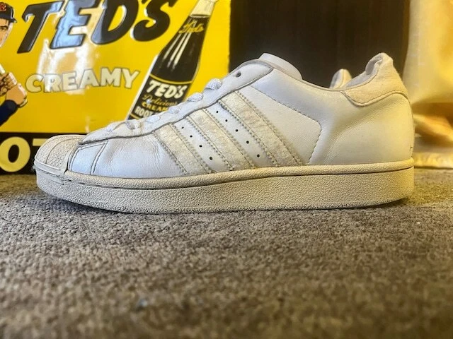 Vintage 2004 adidas Superstar Color White Gold Sneaker without box Men Us7.5