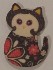 Handmade Needle Minder Keeper Cross Stitch Cat