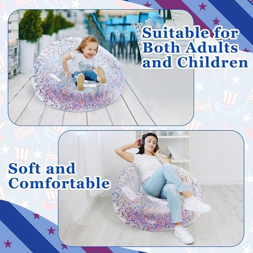 Inflatable Bean Bag Sofa Chairs for Stylish Outdoor & Indoor Comfort - 2 Pack - Picture 8 of 9