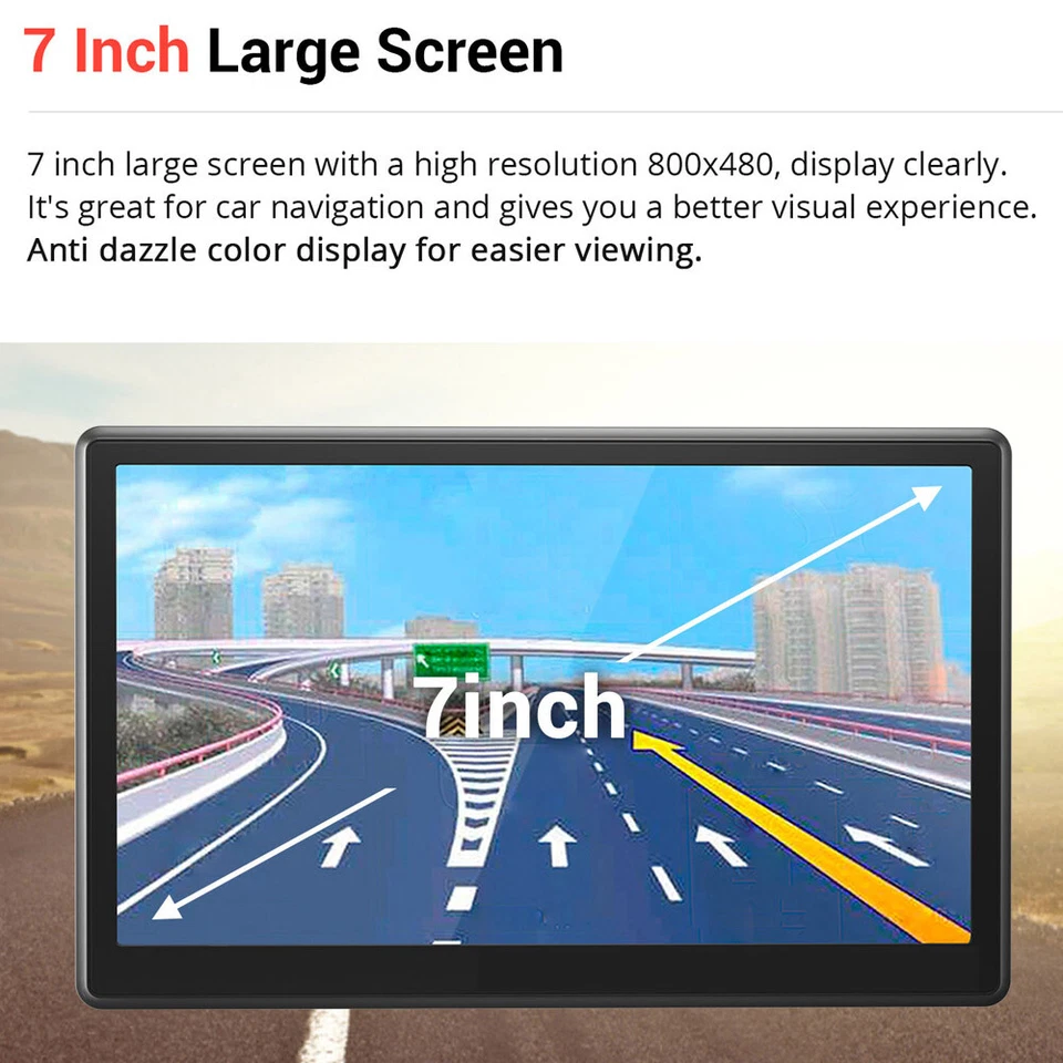 GPS Navigation for Car Truck Touch Screen Maps w/ Spoken Direction 7" Navigator - Image 2 of 4