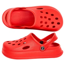 DIUS EVA Medical Clogs Unisex Red Slip On Shoes Lightweight Sandals Size 7