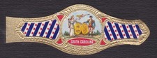 Ancienne Bague de Cigare Vitola  BN122897 Ecusson Etats Unis South Carolina   
