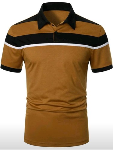 !!!BRAND NEW!!! Shein Large Brown Multicolor Colorblock Polo Shirt - 第 1/5 張圖片