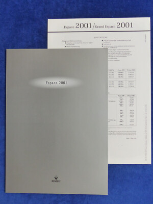 Renault Espace & Grand Espace 2001 - Brochure Brochure + Price List 03.1999