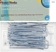 (14) Pc Dritz 3.5" Chrome Pleater Hooks Curtains Drapes Pins Hardware **NEW**