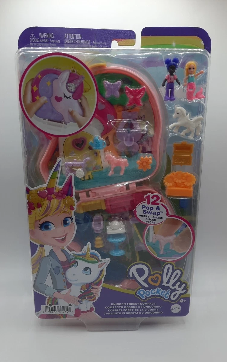 Mattel Polly Pocket Unicorn Forest Compact Tea Party-Themed