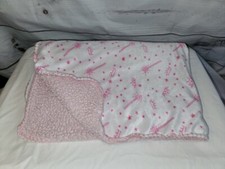 Baby Kiss Blanket Princess Pink White Tiara Crown Star Wand Sherpa Back