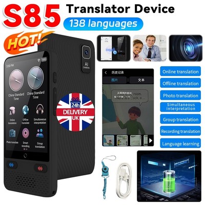 S85 GPT Smart Voice Translator tragbares Gerät 138 Sprachen Sofortdolmetscher