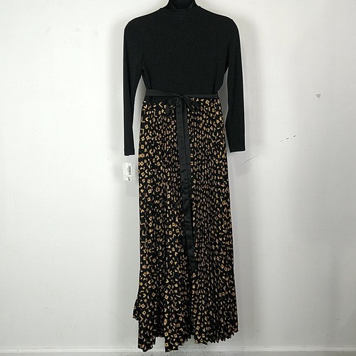 NWT Lularoe Womens sz L DeAnne Wrap Dress Black Gold Geometric Maxi Long Sleeve - Picture 5 of 9