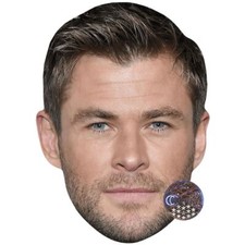 Chris Hemsworth Beard Celebrity Mask, Flat Card Face