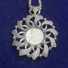 Necklace with 1943 Steel Cent  Big Pendant Jewelry #50683