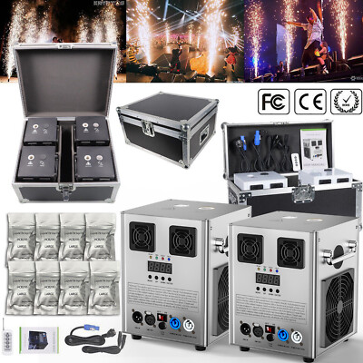 750W Cold Spark Machine mit Flight Case Sparkular Funkenmaschine DMX DJ Hochzeit