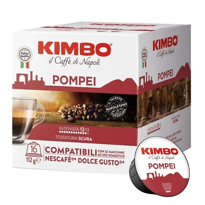 Kimbo Dolce Gusto Pompeii Blend Formula Bar Coffee Capsules Compatible Nescafè*