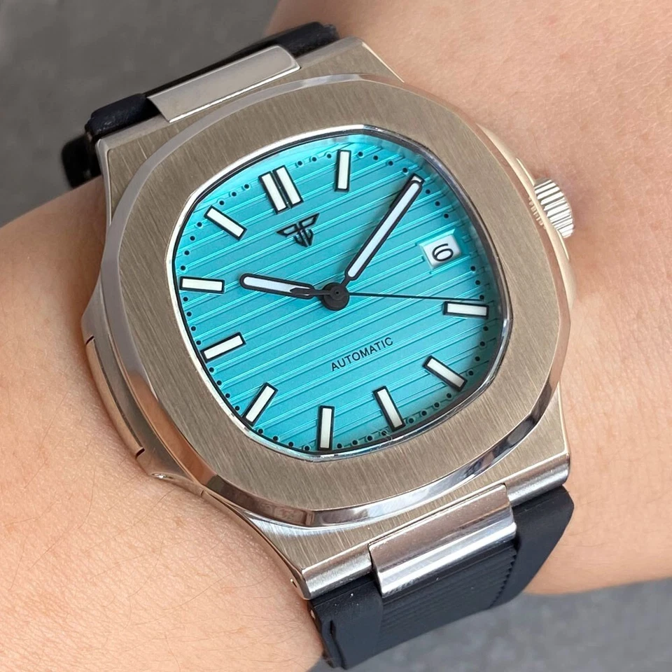 Reloj Hombre Tandorio Para Nautilus Serile 40mm Zafiro 20ATM Luz Azul Lume NH35A - Imagen 2 de 4