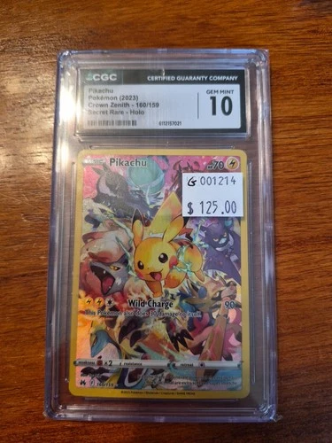 2023 Pokémon Pikachu Crown Zenith Secret  Rare Holo 160/159 CGC 10 GM G001214