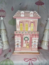 Pink Bow Gingerbread House with LED lights