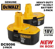 Genuine DeWalt OEM 18V Volt DC9096 NiCd 2.4Ah High Capacity XRP Battery 2-Pk NEW
