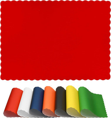 Disposable Paper Placemats   Premium, 50 Pack of Red Scalloped Edge Placemats, P