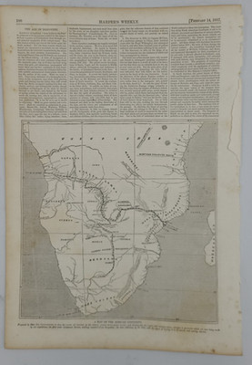 A Map of the African Continent 1857   Livingston and Burton's projected routes