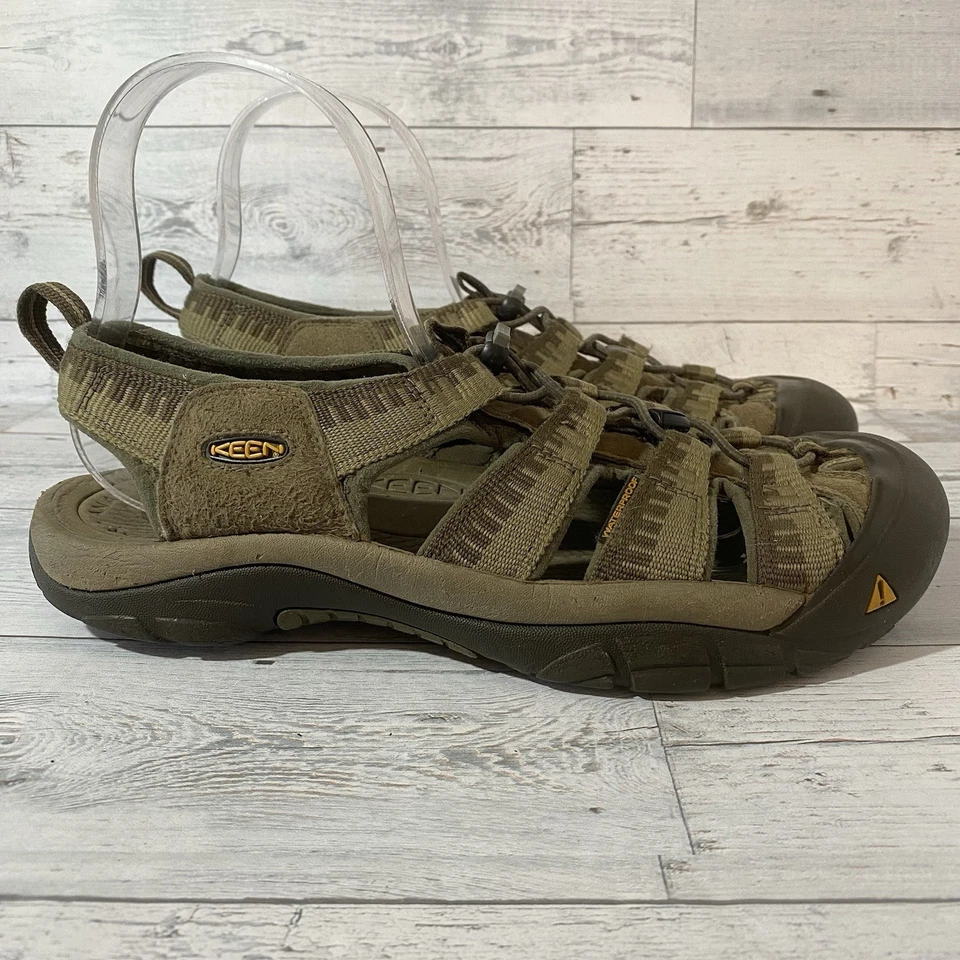 Keen 凉鞋男式 13 绿色棕色防水户外远足坚固小径鞋 — 第 4/4 张图片