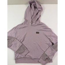 Victoria's Secret PINK Mesh Sleeve Cropped Hoodie Purple XS Soft Summer Preppy