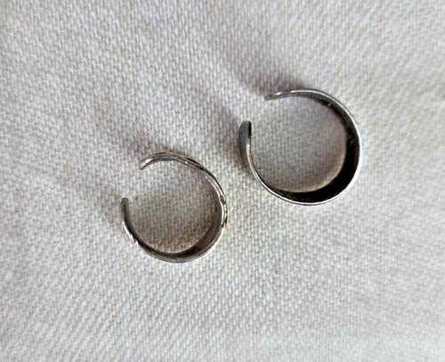 Sterling Silver Wavy Design Vintage Cuff Earring & 1 Hammered Free