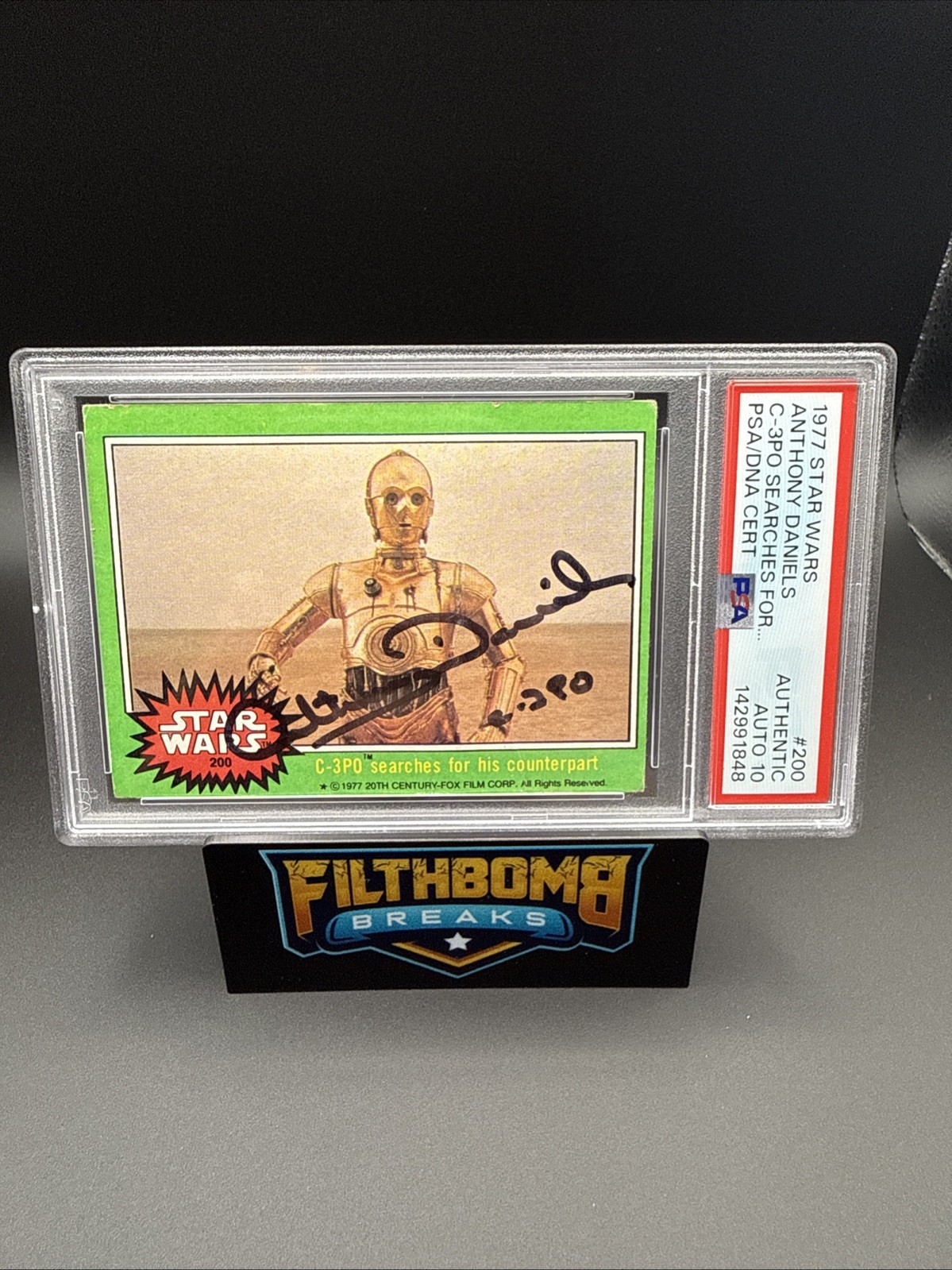 Anthony Daniels signed 1977 Topps Star Wars Card PSA DNA Slabbed Auto Grade 10