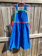 Vintage 80s/90s corduroy jumper Ruth Scharf Girls 10 primary colors colorblock