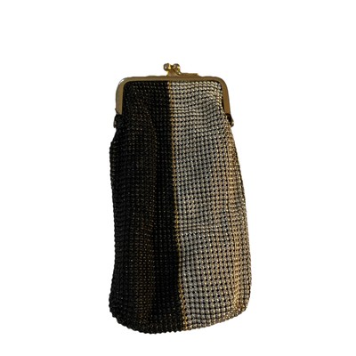 Metal mesh Smith Whiting sunglass case - two tone black & silver