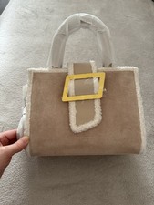 Kassandre Paris Beige 100% Split cow Leather Bag . New With Tags