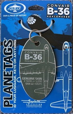 PLANETENSCHILDER: CONVAIR B-36 PEACEMAKER: SN 42-13571: NON-BARE METAL (GREY) TAG