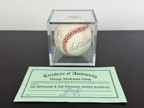 Ted Williams & Joe DiMaggio Signed Baseball VVG Certification from Estate