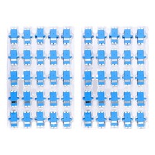 50 PCS LC to LC Fiber Optic Coupler, Duplex, Singlemode SM, Adapter, Blue, UPC