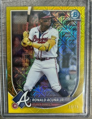 2025 Bowman - Ronald Acuña Jr. #21 Chrome Yellow Mojo Refractor /75