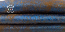 METALLIC BLUE VERY VINTAGE LOOK  VEGETABLE TAN lambskin Leather 5sqf 0.8mm C6768