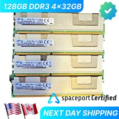 Samsung 128GB (4x 32GB) DDR3 ECC RAM PC3L-10600R HP DELL Server Memory KIT
