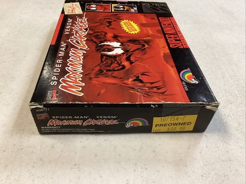 Spider-Man and Venom: Maximum Carnage Snes CIB no Manual With Posters Tested - Picture 5 of 15