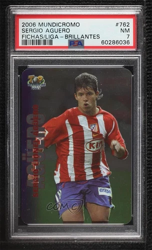 2006-07 Mundicromo Las Fichas de la Liga 2007 Sergio Aguero #762 PSA 7 Rookie RC