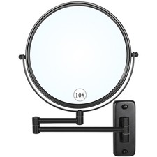 Large Size 9-in Wall Mounted Magnifying Makeup Mirror 1X/10X Magnification,Ex...