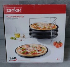Zenker Pizza 5 Piece Baking Non Stick Swiss Technology Box Opened Never Used 