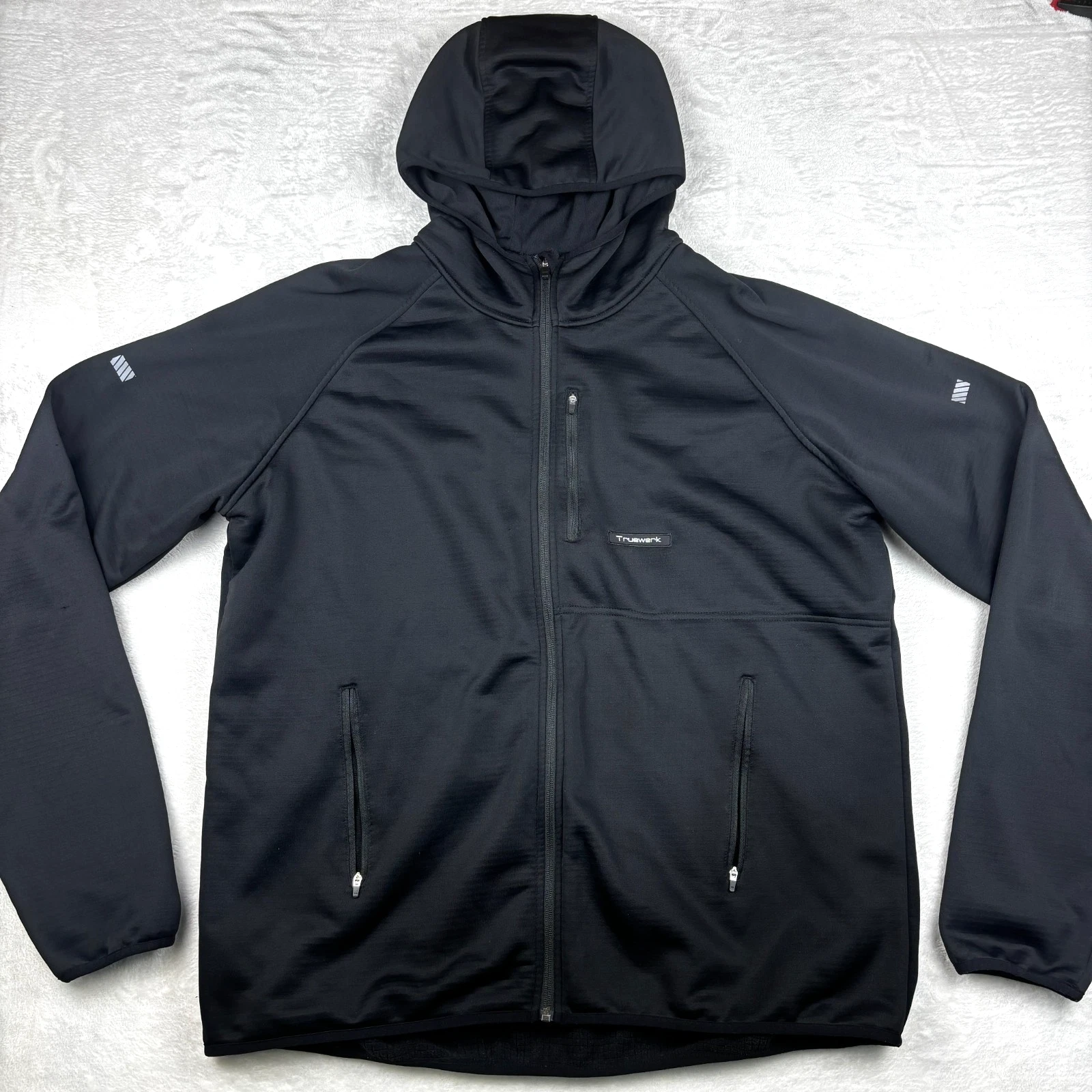 Truewerk Grid Hoodie Mens 2XL Black Full Zip Thermal Workwear Performance