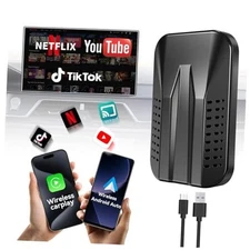 4-in-1 Wireless CarPlay & Android Auto Adapter, Compatible with N black