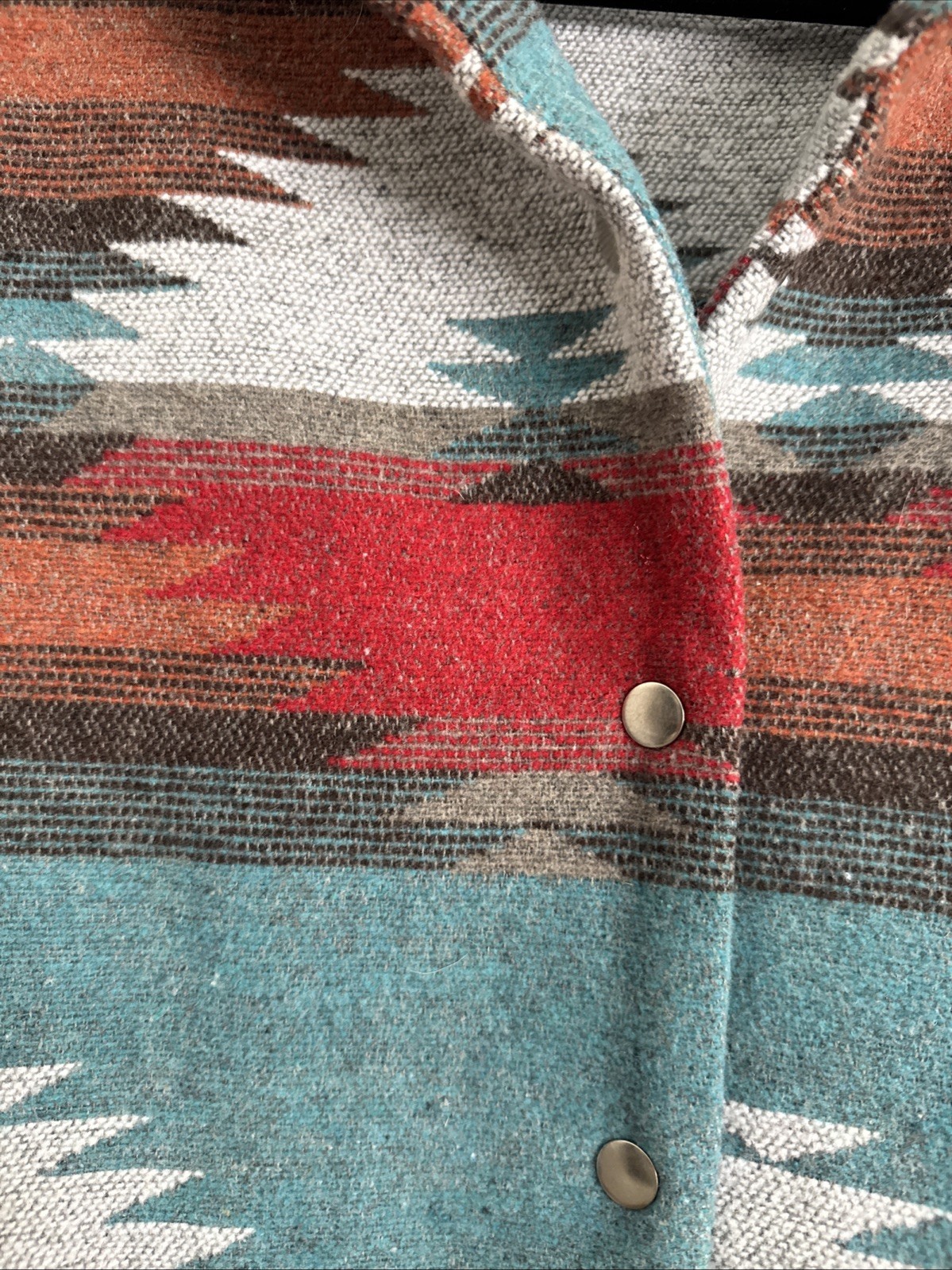 AMOLI Aztec Shacket Distressed Jacket Southwester… - image 2