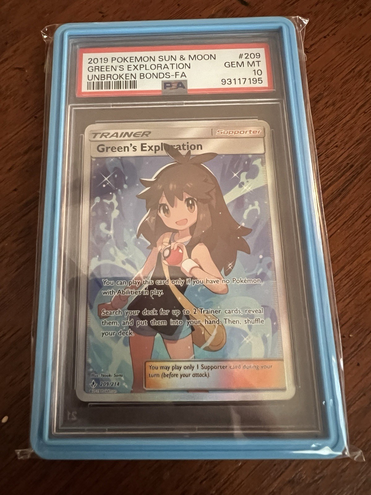 Green's Exploration (Full Art) 209/214 Sm-Unbroken Bonds Holo PSA 10